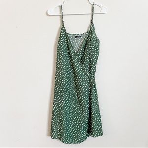 Surplice Neck Wrap Knotted Slip Dress